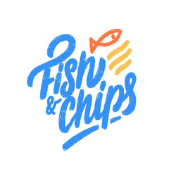 Fish and chips. Vector lettering. 