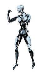 3D Rendering Male Robot on White