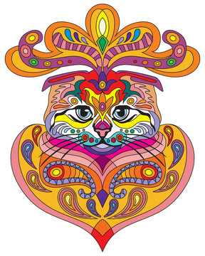 Colorful ornamental cat 1