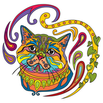 Colorful ornamental cat 7
