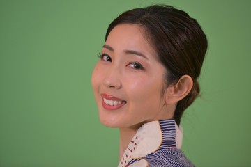 美しい日本人女性の浴衣姿