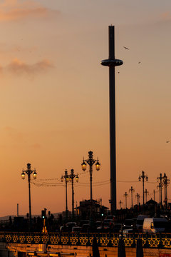Brighton streets at sunset