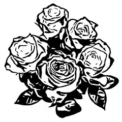 illustration of rose in the sky