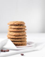 Stack of espresso sugar cookies