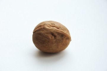walnut on a light background. proper nutrition, nut in the shell.