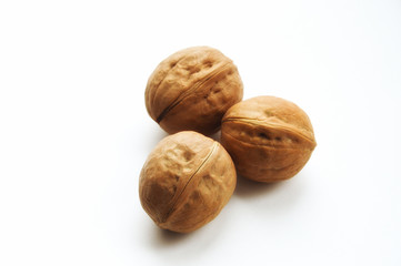 walnut on a light background. proper nutrition, nut in the shell.