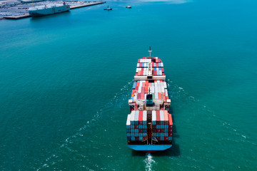 Fototapeta premium shipping cargo container service business transportation import export International by the sea