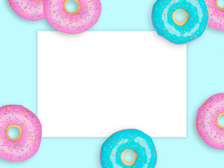 Frame with pink and blue donuts