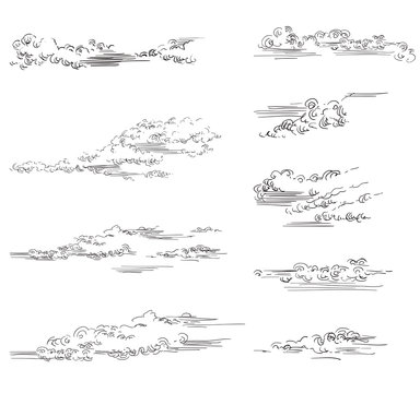 Vector hand drawing clouds