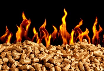 Hot burning wood chip pellets