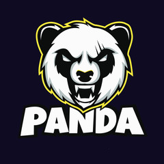 panda head mascot logo design, esport logo for team_vector esp10