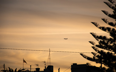 Avion Puesta de Sol