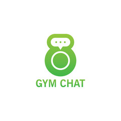 Gym Chat Logo Template Design