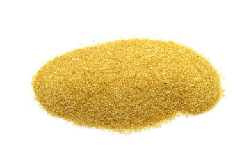 Brown sugar isolated on white background.