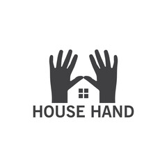 House Hand Logo Template Design