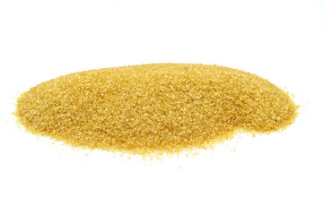 Brown sugar isolated on white background.