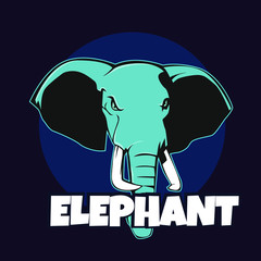 elephant head mascot logo isolated on dark background