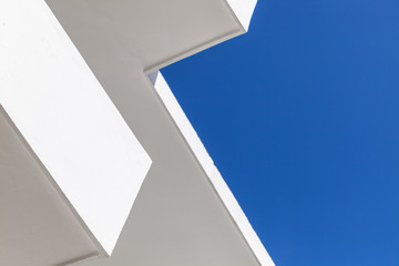 Abstract minimal architecture, white exterior details
