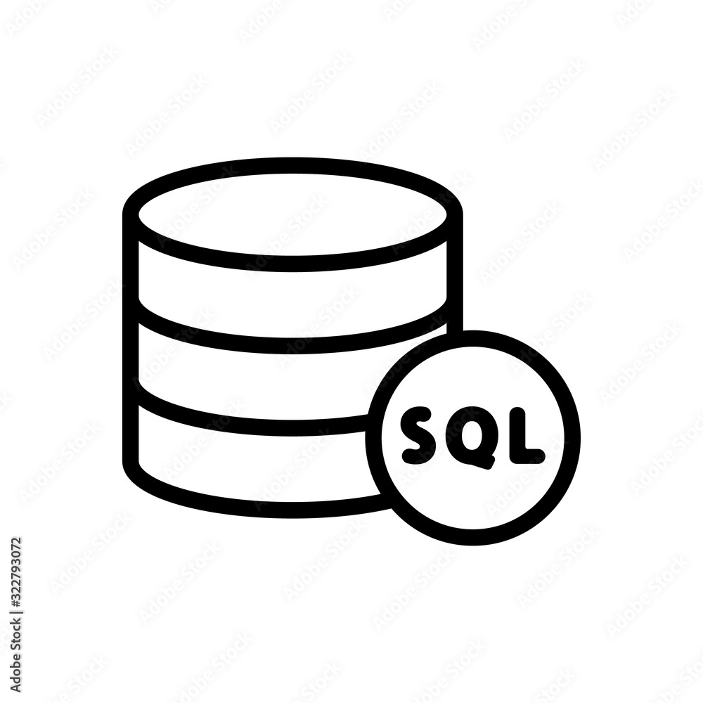Poster the database is an icon vector. thin line sign. isolated contour symbol illustration