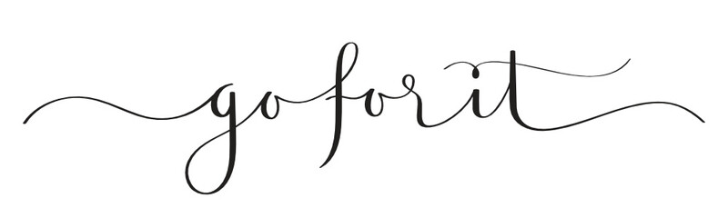 GO FOR IT vector brush calligraphy banner with swashes
