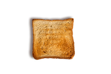 Rusk bread isolated on a white background. Delicious toasted Golden Toast Bread