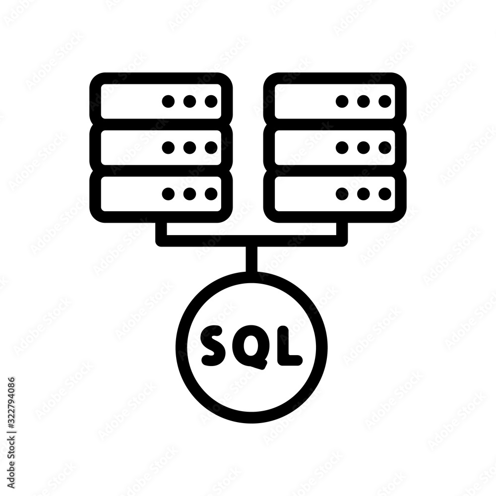 Aufkleber the database is an icon vector. thin line sign. isolated contour symbol illustration