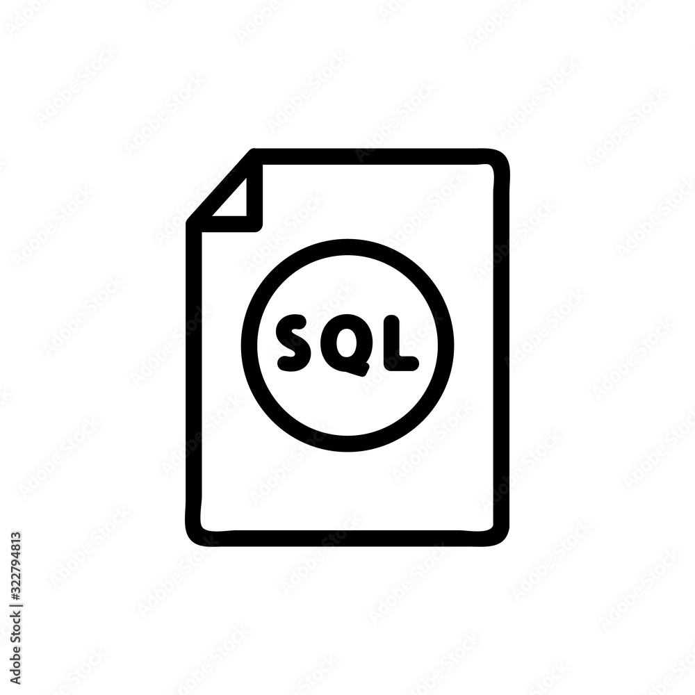 Poster the database is an icon vector. thin line sign. isolated contour symbol illustration