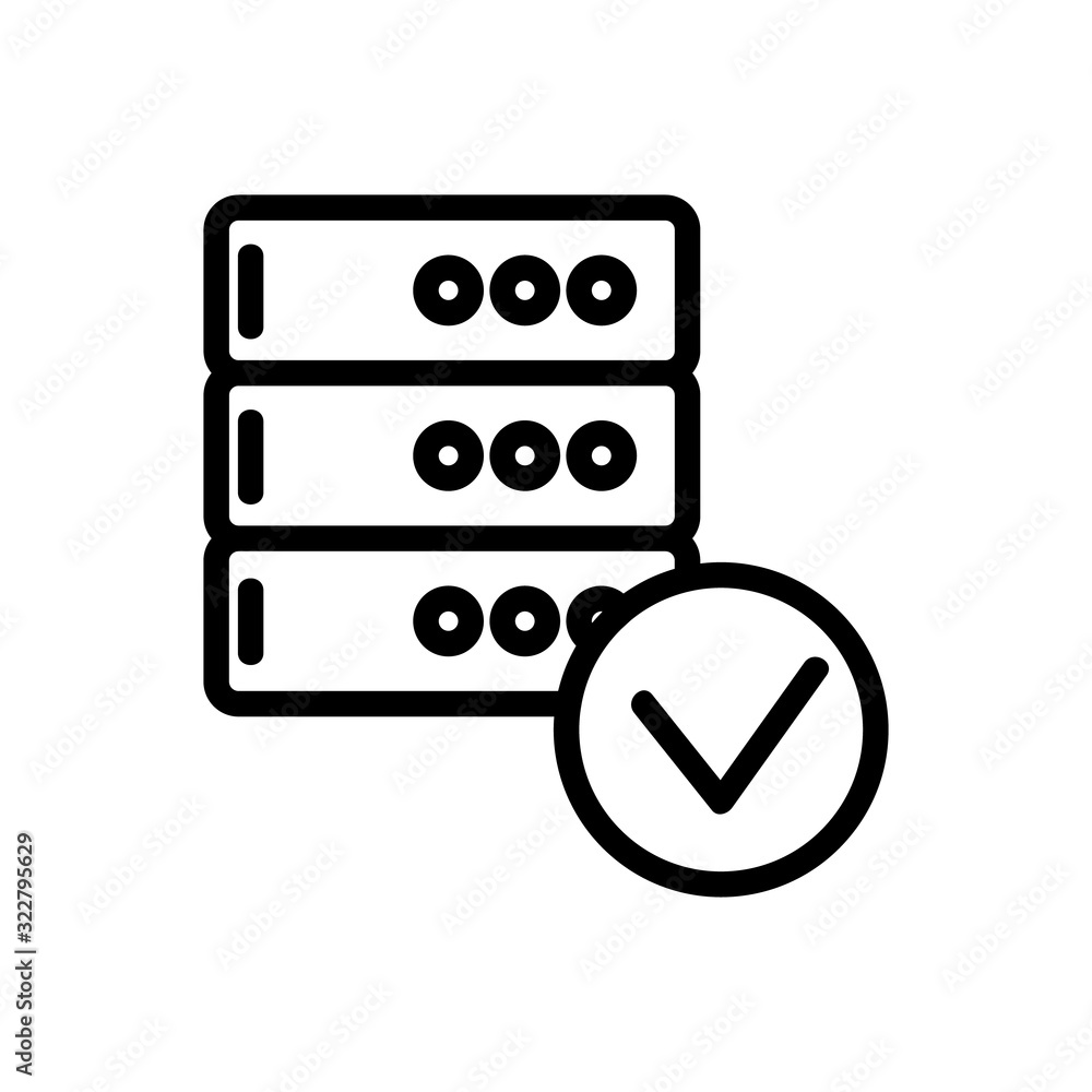 Poster the database is an icon vector. thin line sign. isolated contour symbol illustration