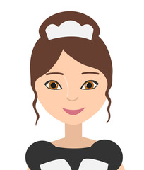Maid. Woman in uniform isolated on a white background. Vector illustration.