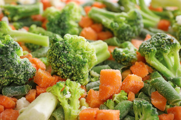 Frosen vegetables. Close up