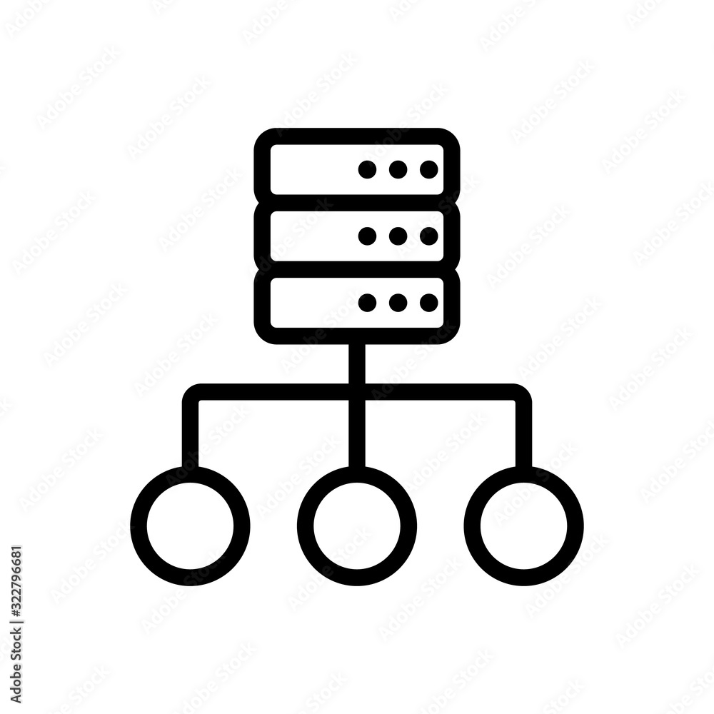 Poster the database is an icon vector. thin line sign. isolated contour symbol illustration