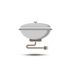 Home electric cooking pot icon on a white background