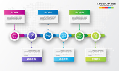 Timeline infographic template,Business concept with 6 options,Vector illustration.