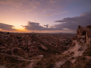 Rock formations at Cappadocia from Uchisar Castle, Nevsehir, Turkey