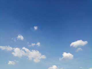 The pattern of white clouds in the sky as a white background like cotton balls in the morning