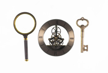 abstract vintage watch dial isolated on white background