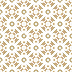 Vector gold and white background. Abstract geometric floral seamless pattern. Elegant abstract golden ornament in oriental style. Asian traditional motif. Luxury ornamental texture. Repeat design