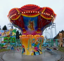 Attraction children's carousel in the amusement Park