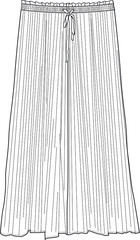 pleated pants, woman pants, vector, apparel template
