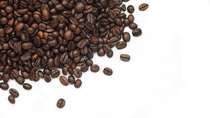 Coffee beans on a white background