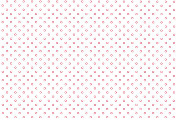 Red circles on white background.  Speckled vintage wallpaper