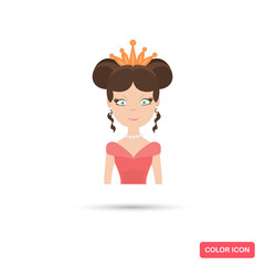 Young fairy tale princes Fairy tale castle color flat icon for web and mobile design