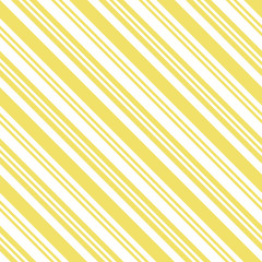 Obraz premium Diagonal stripes seamless pattern. Simple vector slanted lines texture. Modern abstract geometric striped background. Yellow and white color. Funky style repeat design for decoration, prints, covers