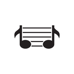 Music note icon symbol logo design