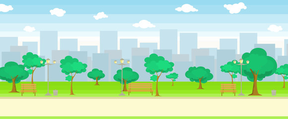 the park in the city