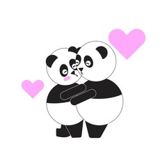 cute Panda on Valentine's day, which is full of love