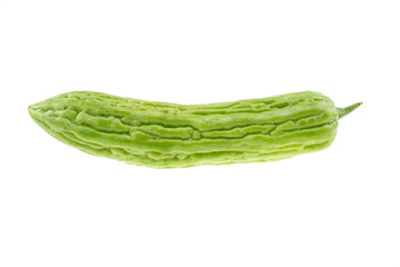 Bitter melon or slice bitter gourd isolated with clipping path.