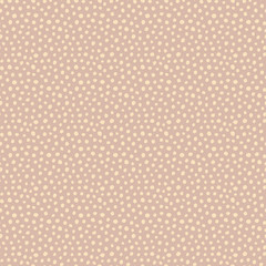 Fototapeta premium Seamless pattern of dots of arbitrary shape, pastel colors, beige. Abstract minimalistic graphic for print, decoration, packaging.