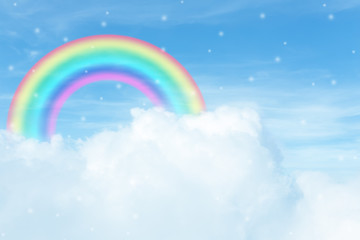 Obraz na płótnie Canvas rainbow in cloudy sky