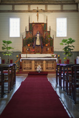 Interior Iglesia Ancud Patrimonio de la humanidad